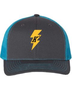 Lincolnwood Lightning Richardson Snapback Trucker Cap - Charcoal/Neon Blue