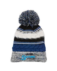 Lifetime Fitness - Kansas Sport-Tek® Pom Pom Team Beanie-Royal/Black/White